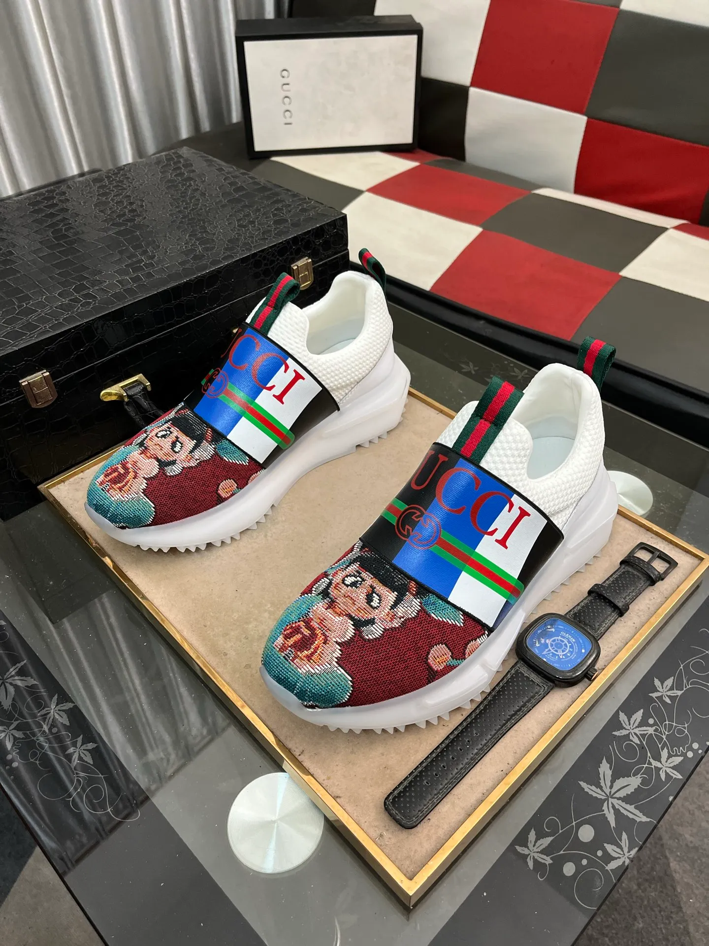 Men's shoes 💰458⌚️⌚️ (GUCCI-Gucci) luxury brand sports and casual shoes, imported original material, sheepskin lining, high-end and comfortable, original outsole is light and wear-resistant! Purely handmade, details determine quality! 38-443️⃣colors available